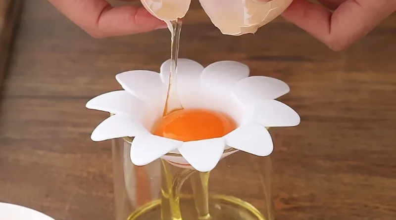 Separador de clara y yema de huevo con forma de flor